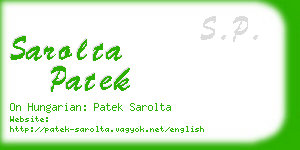 sarolta patek business card